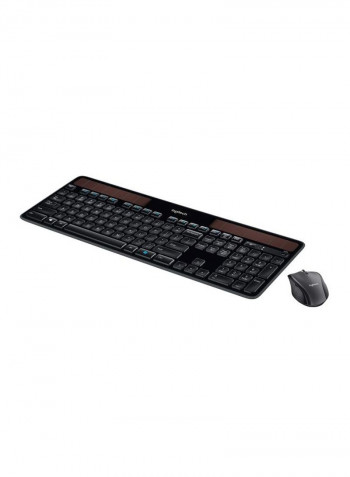 Wireless Solar Keyboard And Mouse Set Black