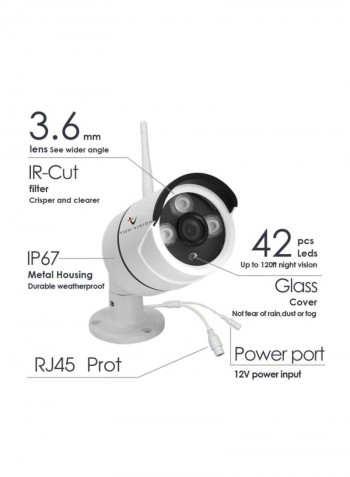 4-Channel Wi-Fi 2MP Security Surveillance Camera Kit IP Camera-Day/Night vision Bullet
