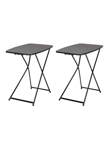 2-Piece Folding Tailgate Table Set Black