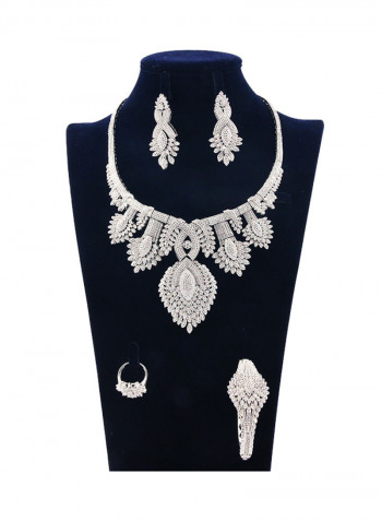 5 Piece Cubic Zirconia Detail Necklace Set