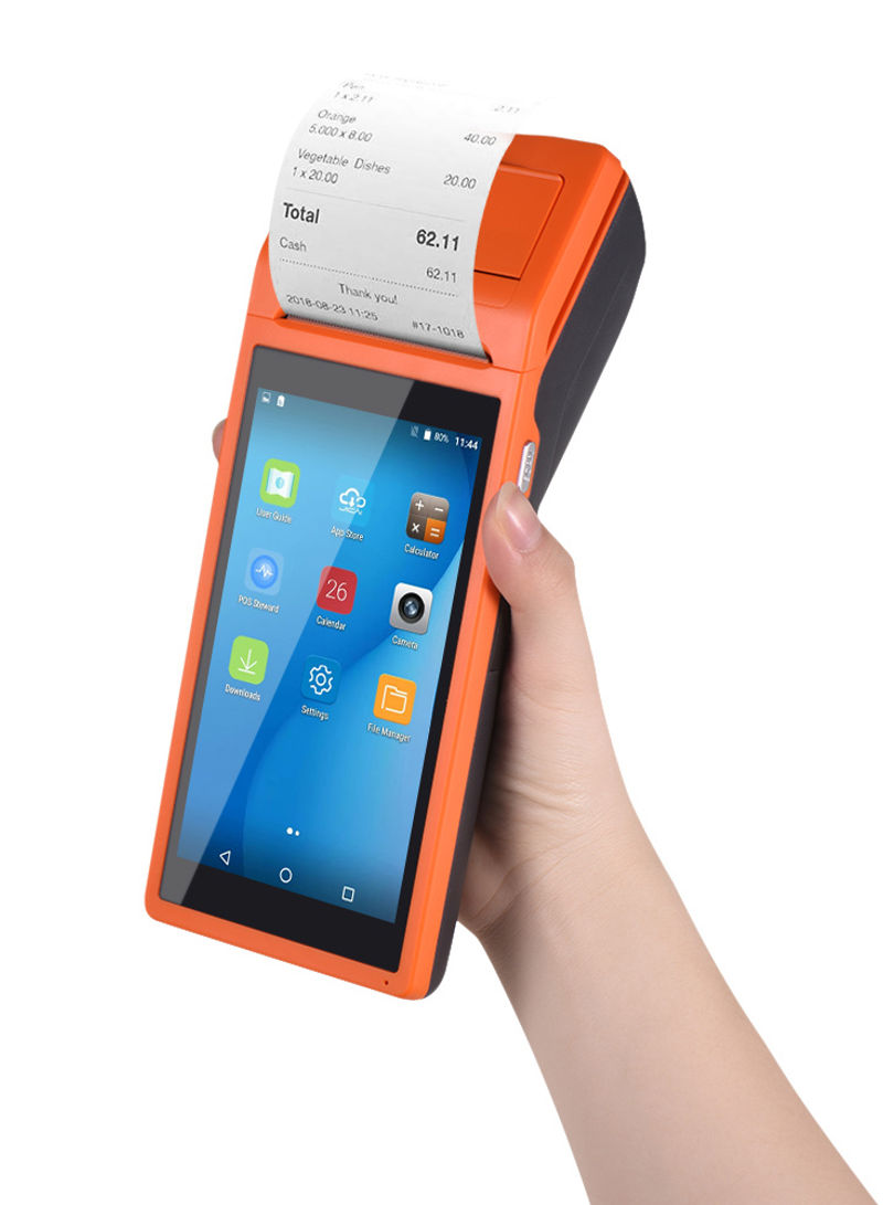 Handheld PDA POS Terminal Wireless Receipt Printer 21.5x8.6x5.3centimeter Orange
