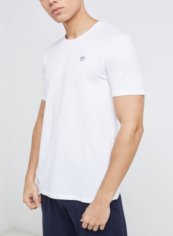 Logo Embroidered T-Shirt White