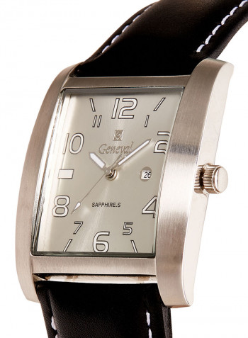 Men's Water Resistant Leather Analog Wrist Watch GL535WWB