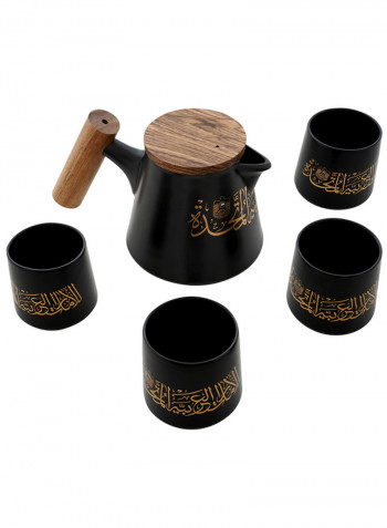 5-Piece Pietra Belissimo Tea Set UAE Black 12.3cm