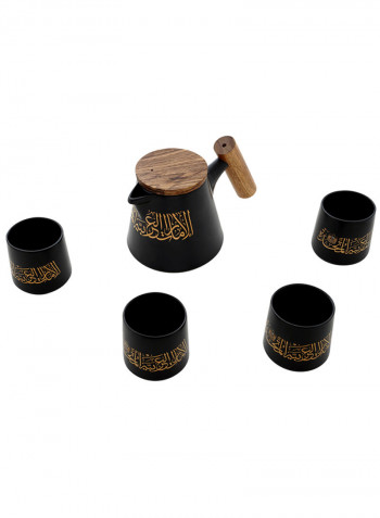 5-Piece Pietra Belissimo Tea Set UAE Black 12.3cm