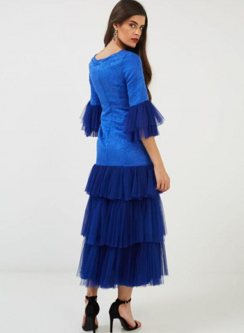 Layered Maxi Dress Blue