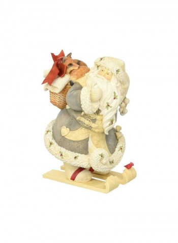 Santa Figure White/Grey/Brown 8.07inch