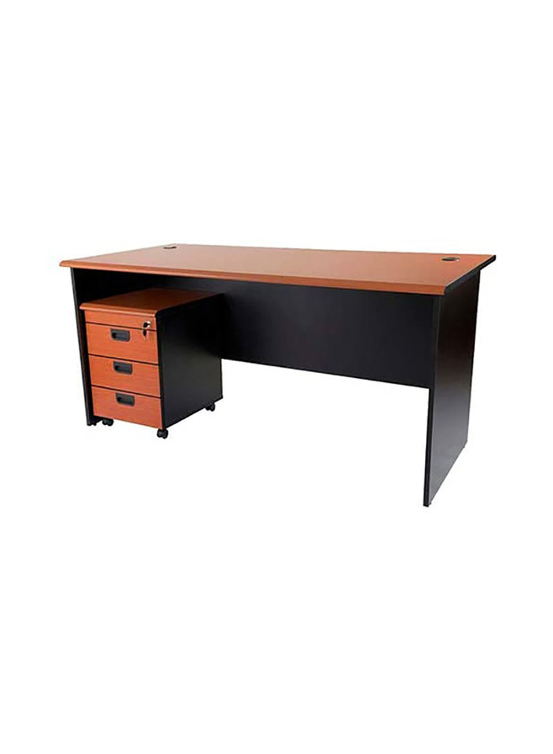 Office Desk With Mobile Drawers Cherry/Black