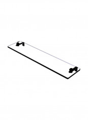 Vanity Beveled Edges Glass Shelf Clear/Black 22x5x2inch