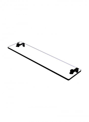 Vanity Beveled Edges Glass Shelf Clear/Black 22x5x2inch