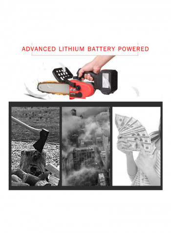 Cordless Chain Saw with One Battery and Fast Charger Black/Red 43.00 X 16.00 X 30.00cm