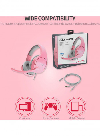 HyperX Cloud Orbit Gaming Over-Ear Headphones With Mic For PS4/PS5/XOne/XSeries/NSwitch/PC Pink