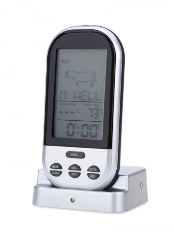 Wireless Meat Thermometer Silver/Grey