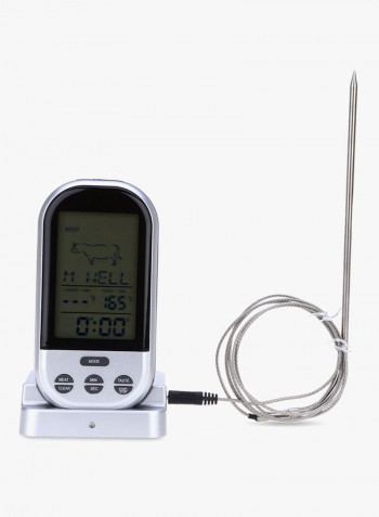 Wireless Meat Thermometer Silver/Grey