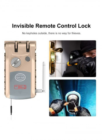 Automatic Invisible Smart Door Lock Gray/Gold