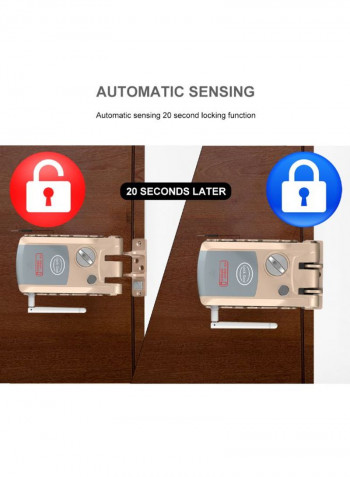Automatic Invisible Smart Door Lock Gray/Gold