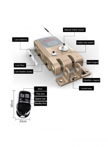 Automatic Invisible Smart Door Lock Gray/Gold