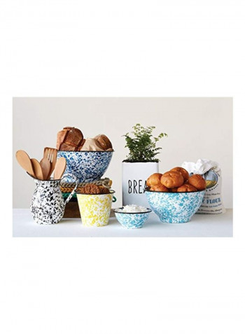 5-Piece Enamelled Splatterware Bowls Blue
