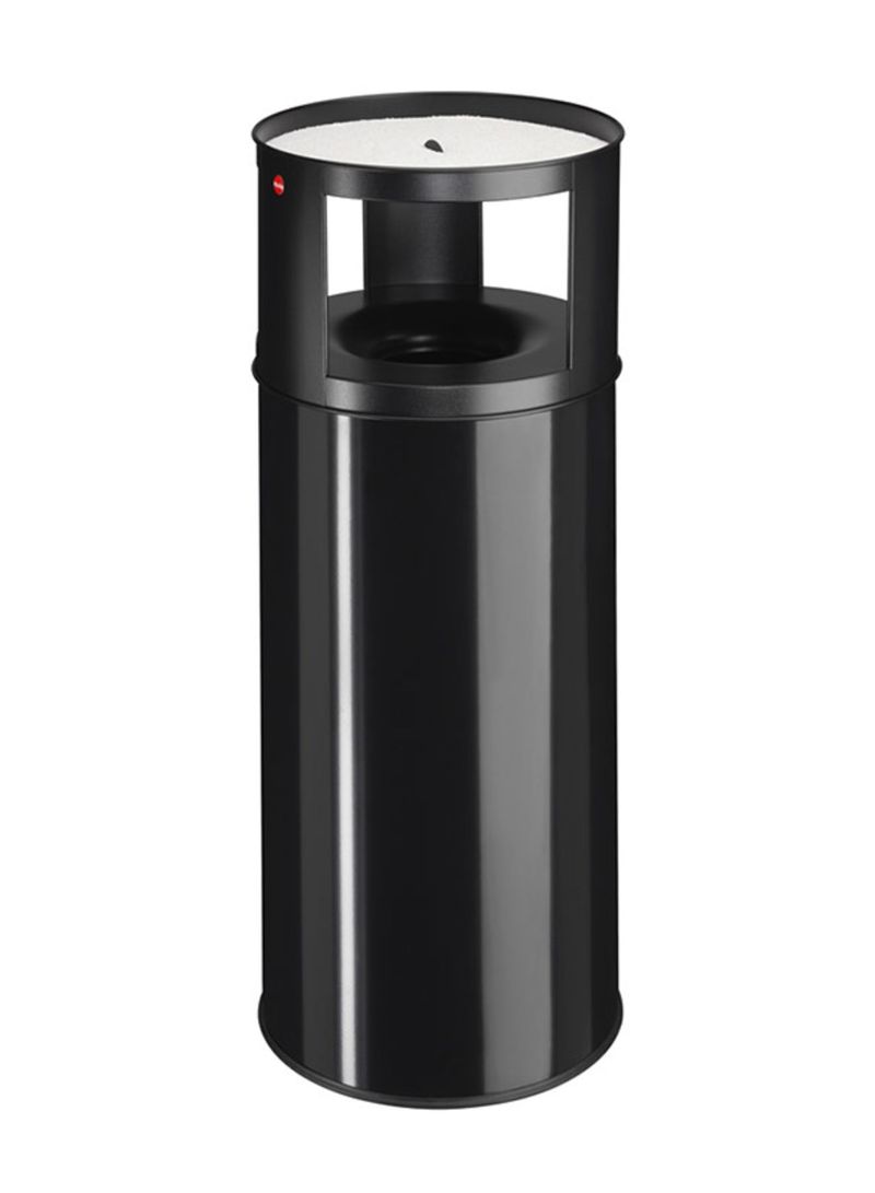 Ashtray and Wastepaper Bin With Flame Extingushing Removable Lid  - HLO-0975-102 Black 75L