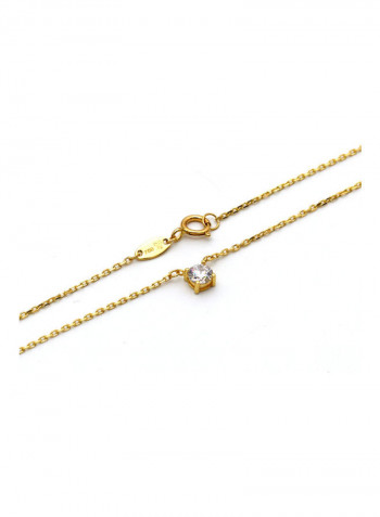 18 Karat Gold Close Back Fixed Stone Necklace