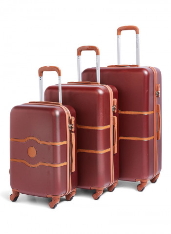 Hardside 4 Piece Luggage Trolley Set Red