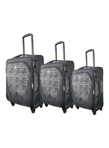 3-Piece Upright Soft Trolley Set Black