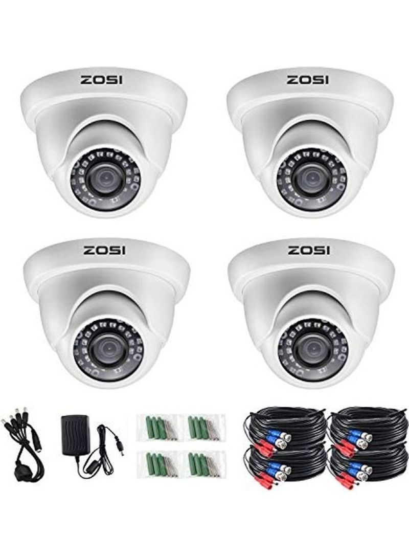 4-Pack 80ft Night Vision Weatherproof Security Camera