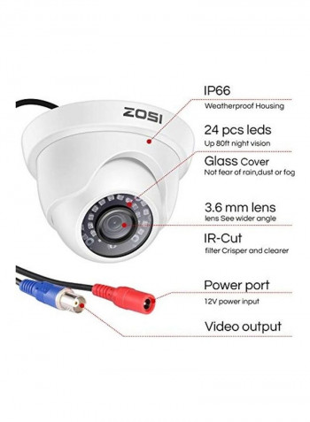 4-Pack 80ft Night Vision Weatherproof Security Camera