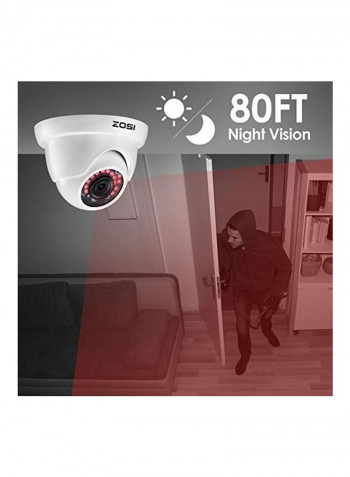 4-Pack 80ft Night Vision Weatherproof Security Camera