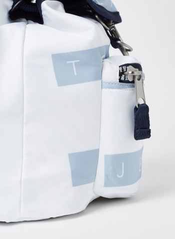 Logo Print Drawstring Backpack White