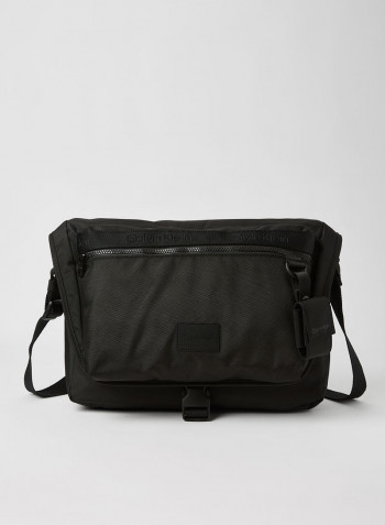 Recycled Polyester Messenger Bag Black