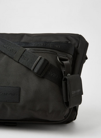 Recycled Polyester Messenger Bag Black