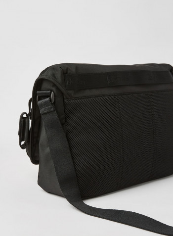 Recycled Polyester Messenger Bag Black