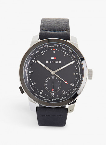 Women's Black Denpi Analog Leather Strap Watch