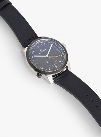 Women's Black Denpi Analog Leather Strap Watch