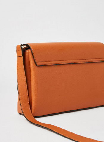 Faux Leather Crossbody Bag Cognac