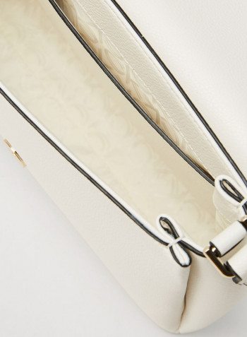 Faux Leather Crossbody Bag White