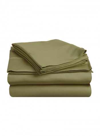 4-Piece Solid Pattern California King Sheet Set Sage