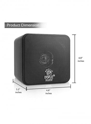 Mini Cube Bookshelf Speaker System PCB4BK Black