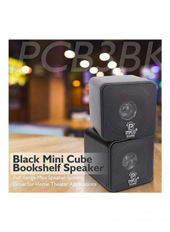 Mini Cube Bookshelf Speaker System PCB4BK Black