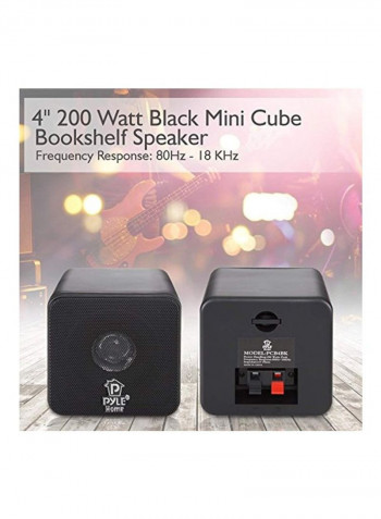 Mini Cube Bookshelf Speaker System PCB4BK Black