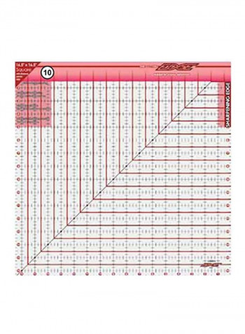 The Cutting Edge Frosted Ruler White/Pink 16.5 x 0.2 x 16.5inch