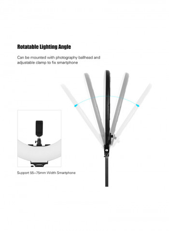 60W 3000-6000K Dimmable Colour Temperature Photography LED Ring Light 18inch Black