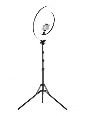 60W 3000-6000K Dimmable Colour Temperature Photography LED Ring Light 18inch Black