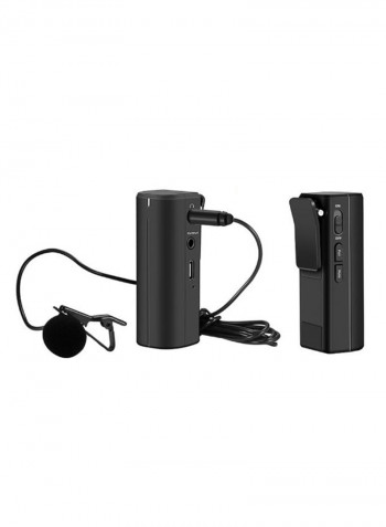 Portable Wireless Lavalier Microphone Mic Transmitter And Receiver System DD1353 Black