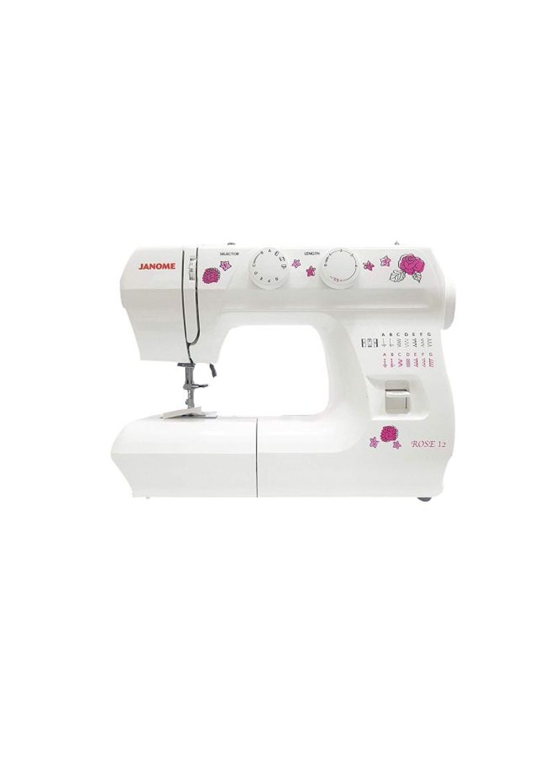 Electric Sewing Machine Rose 12 White/Pink