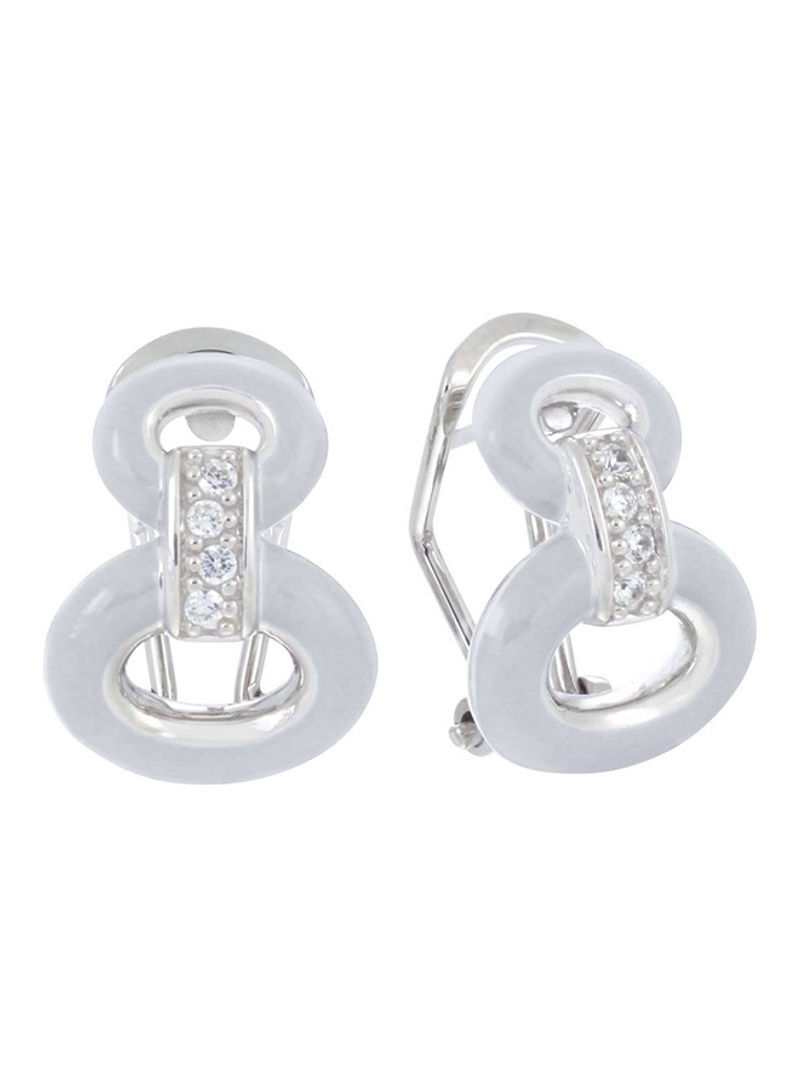 925 Sterling Silver Italian Enamel Clip-on Earrings