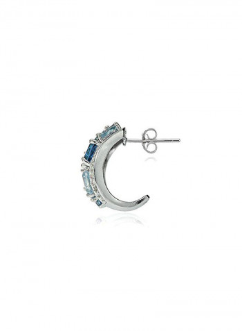 925 Sterling Silver Stone Studded Stud Earrings