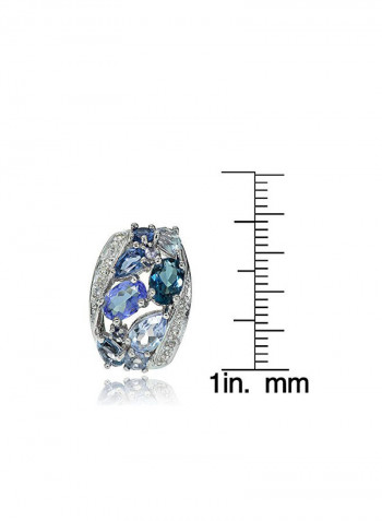 925 Sterling Silver Stone Studded Stud Earrings