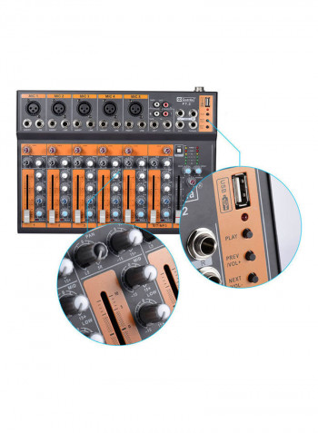 7-Channel Mic Line Audio Mix